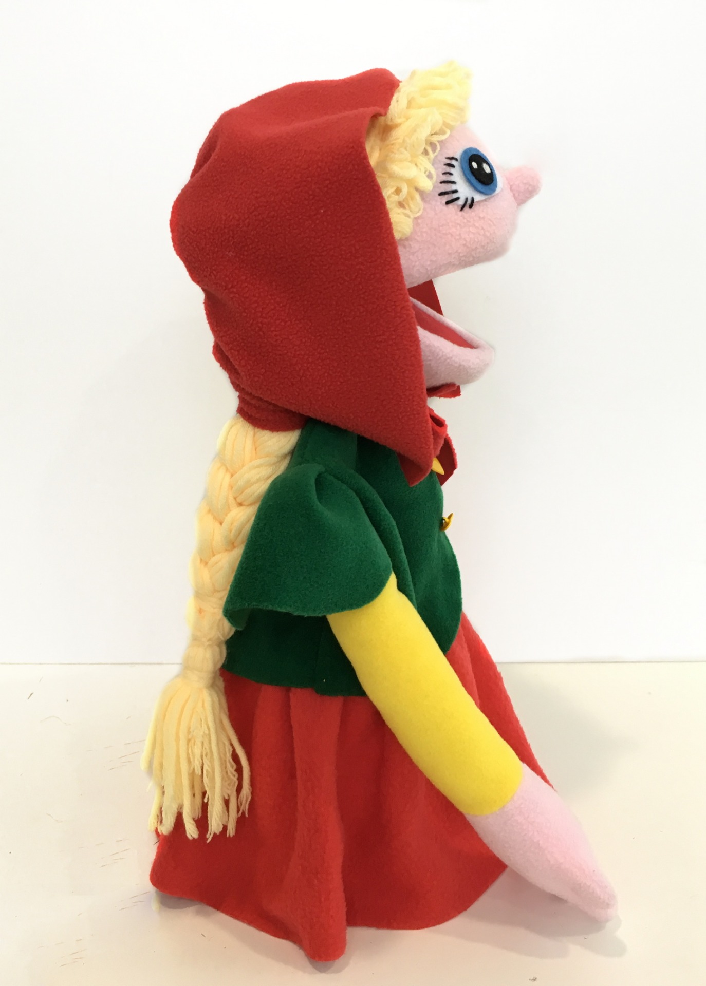 Девочка Красная шапочка - кукла-маппет с открывающимся ртом, 40-45 см.