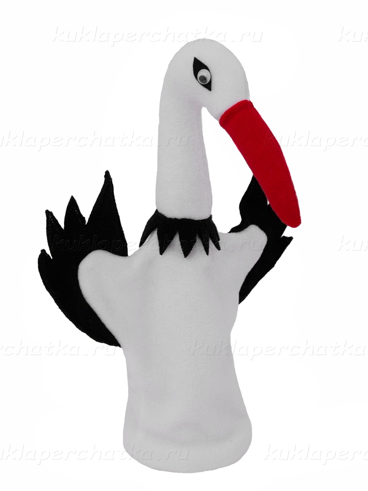 Аист кукла-перчатка