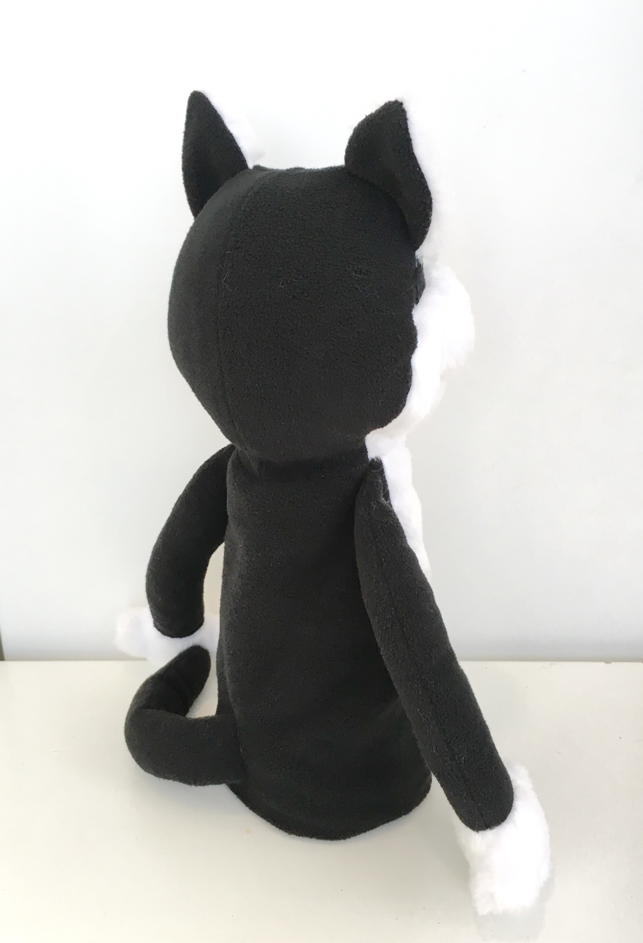 Кот большой черный - кукла-маппет с открывающимся ртом (40 см)