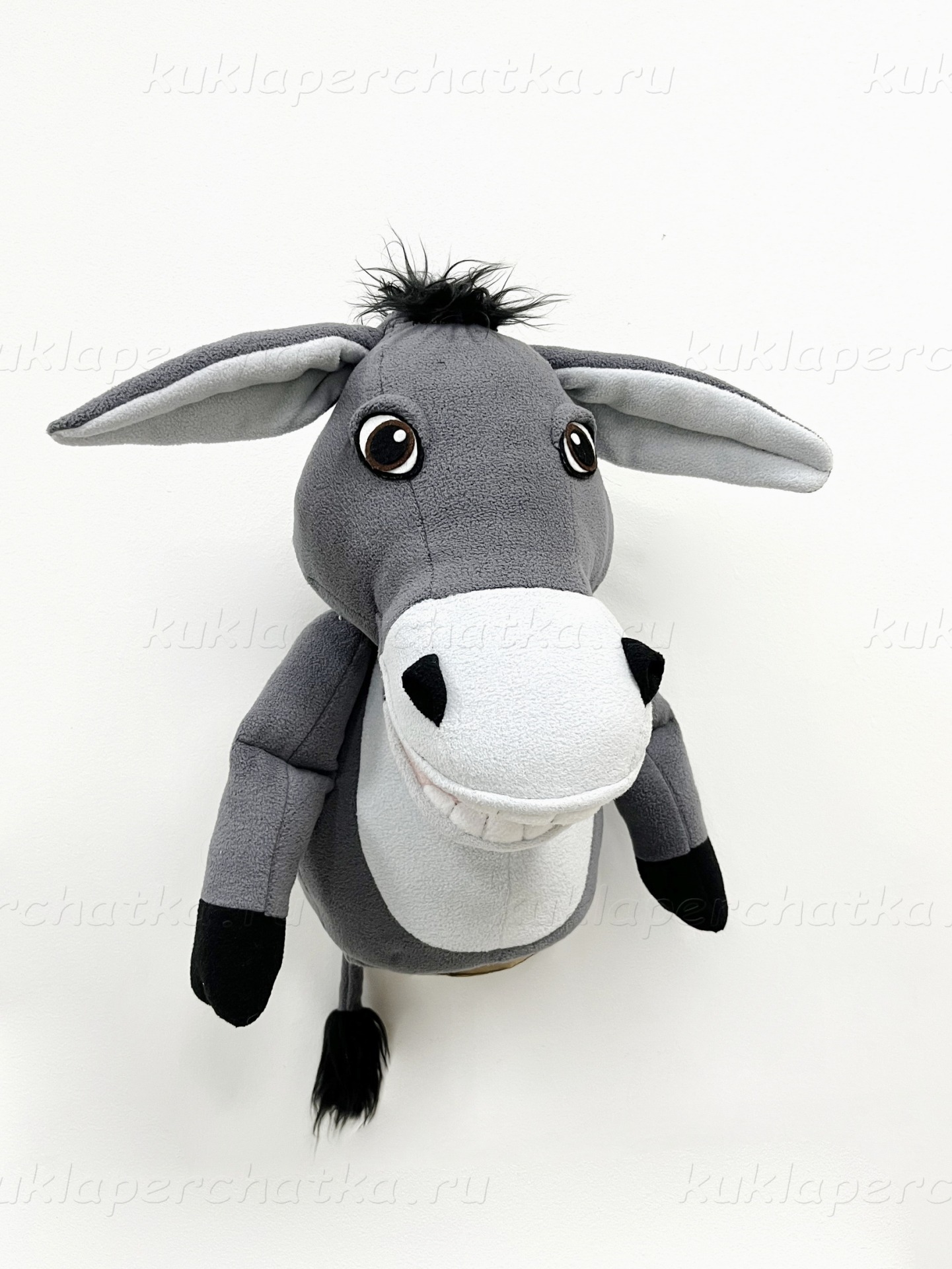 Осел большой кукла-маппет с открывающимся ртом 40-45 см.