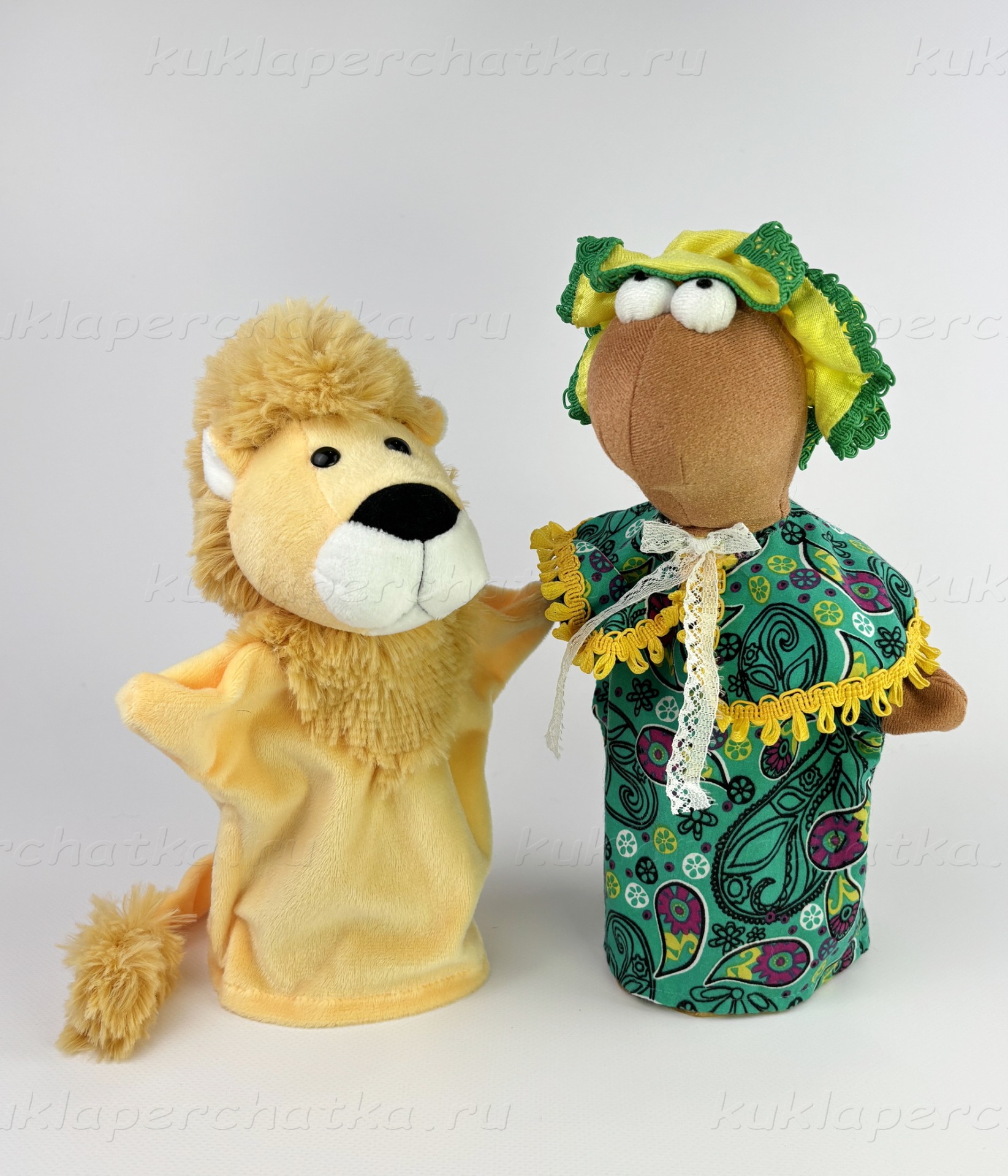 Лев с черепахой - набор кукол для кукольного театра