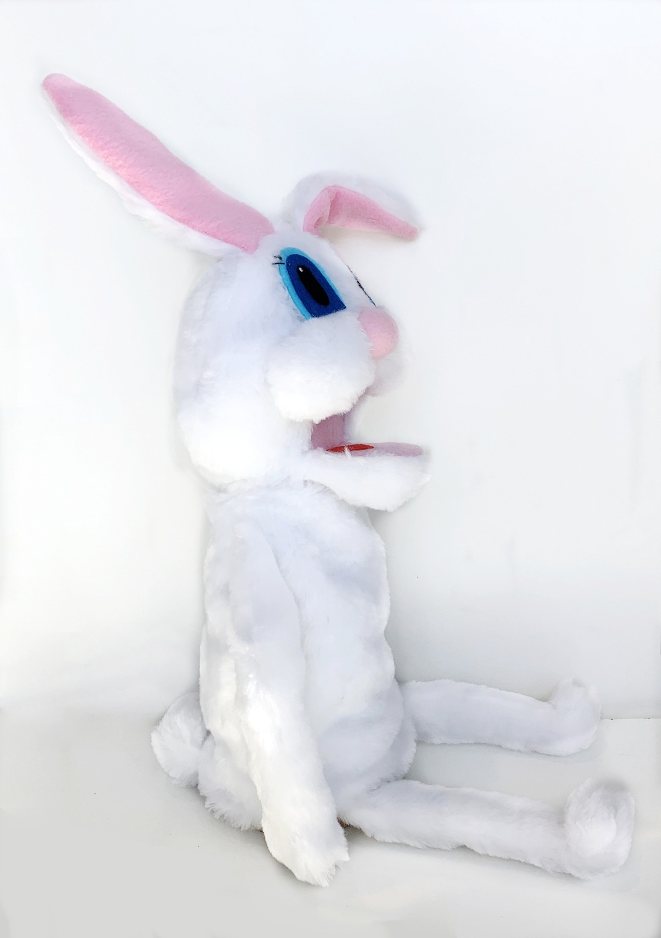 Заяц с ножками - кукла-маппет с открывающимся ртом, 60 см.