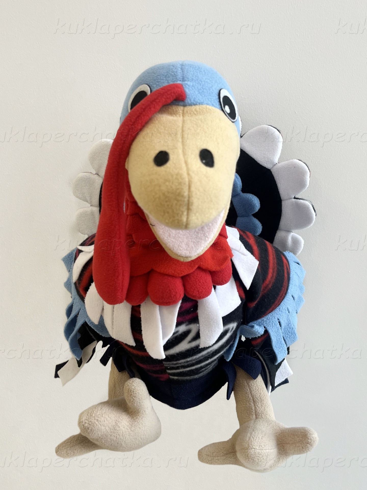 Индюк большой кукла-маппет с открывающимся ртом 45 см.