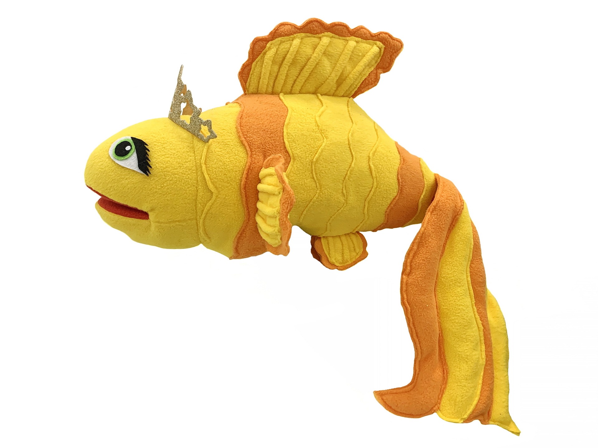 Золотая рыбка - кукла-маппет с открывающимся ртом, 40 см.