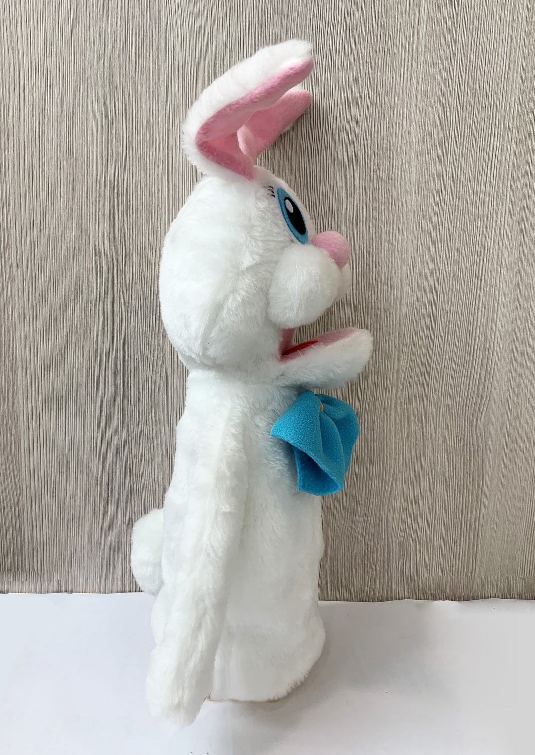 Заяц большой - кукла-маппет с открывающимся ртом, 40 см.