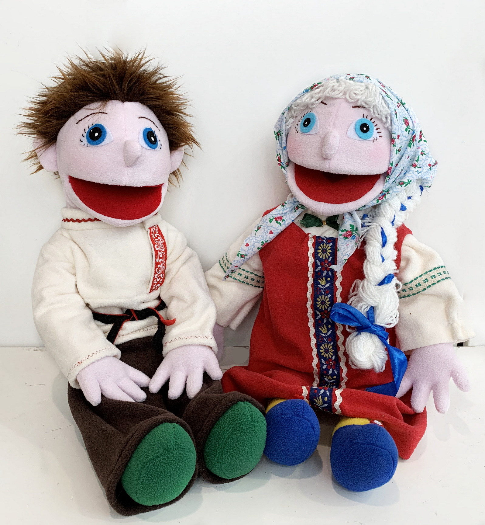 Аленушка и Иванушка - набор кукол-маппетов, 55 см.